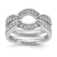 14K White Gold 1ct Lab Grown Dia VS+ F+ Complete Ring Guard view 1