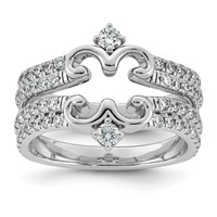 14K White Gold 1ct Lab Grown Dia VS+ F+ Complete Ring Guard view 1