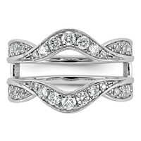 14K White Gold 0.75ct Lab Grown Dia VS+ F+ Complete Ring Guard view 4
