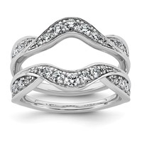 14K White Gold 0.75ct Lab Grown Dia VS+ F+ Complete Ring Guard view 1