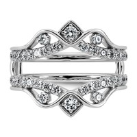 14K White Gold 0.75ct Lab Grown Dia VS+ F+ Complete Ring Guard view 4