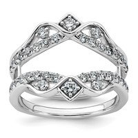 14K White Gold 0.75ct Lab Grown Dia VS+ F+ Complete Ring Guard view 1