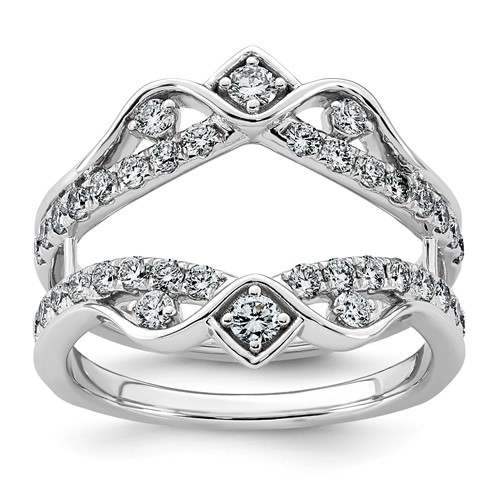 14K White Gold 0.75ct Lab Grown Dia VS+ F+ Complete Ring Guard