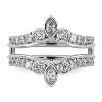 14K White Gold 0.75ct Lab Grown Dia VS+ F+ Complete Ring Guard view 4