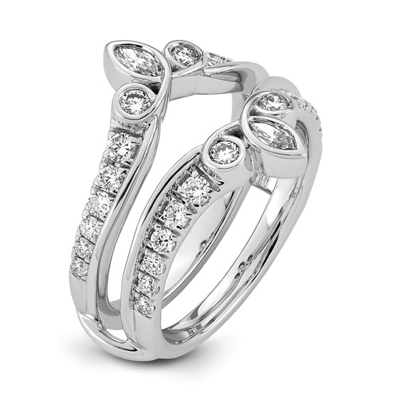 14kw 3/4ct Lab Grown Dia  VS+ F+ Complete Ring Guard