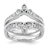 14K White Gold 0.75ct Lab Grown Dia VS+ F+ Complete Ring Guard view 1