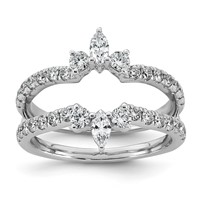 14K White Gold 1ct Lab Grown Dia VS+ F+ Complete Ring Guard view 1
