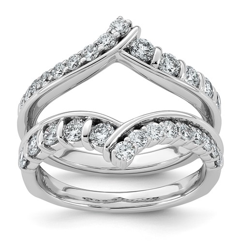 14K White Gold 1ct Lab Grown Dia VS+ F+ Complete Ring Guard