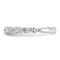14K White Gold 0.88ct Lab Grown Dia VS+ F+ Round & Pear Comp Wedding Band view 3