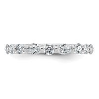 14K White Gold 0.88ct Lab Grown Dia VS+ F+ Round & Pear Comp Wedding Band view 4