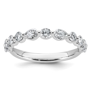 14kw 7/8ct Lab Grown Dia VS+ F+ Round & Pear Comp Wedding Band