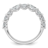 14K White Gold 1.25ct Lab Grown Dia VS+ F+ Round & Pear Comp Wedding Band view 2