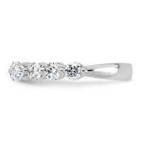 14K White Gold 1.25ct Lab Grown Dia VS+ F+ Round & Pear Comp Wedding Band view 3