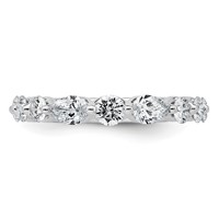 14K White Gold 1.25ct Lab Grown Dia VS+ F+ Round & Pear Comp Wedding Band view 4