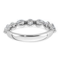 14K White Gold 1.25ct Lab Grown Dia VS+ F+ Round & Pear Comp Wedding Band view 5