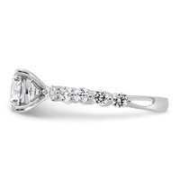 14K White Gold 2.25 Carat Certified Lab Grown Diamond VS+ F+ Round Center Ring with Round & Pear Sides Complete Engagement view 3