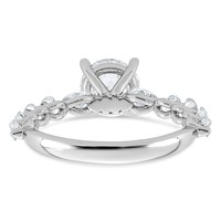 14K White Gold 2.25 Carat Certified Lab Grown Diamond VS+ F+ Round Center Ring with Round & Pear Sides Complete Engagement view 5