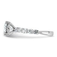 14K White Gold 2.75 Carat Certified Lab Grown Diamond VS+ F+ Round Center Ring with Round & Pear Sides Complete Engagement view 3