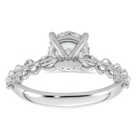 14K White Gold 2.75 Carat Certified Lab Grown Diamond VS+ F+ Round Center Ring with Round & Pear Sides Complete Engagement view 5