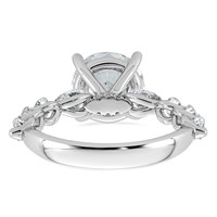 14K White Gold 4.12 Carat Certified Lab Grown Diamond VS+ F+ Round Center Ring with Round & Pear Sides Complete Engagement view 5