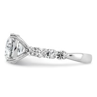 14K White Gold 5.12 Carat Certified Lab Grown Diamond VS+ F+ Round Center Ring with Round & Pear Sides Complete Engagement view 3