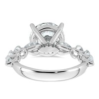 14K White Gold 5.12 Carat Certified Lab Grown Diamond VS+ F+ Round Center Ring with Round & Pear Sides Complete Engagement view 5