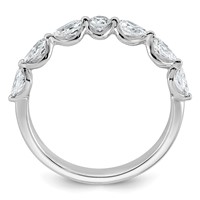 14K White Gold 0.75ct Lab Grown Dia VS+ F+ Pear Shape Stones Comp Wedding Band view 2