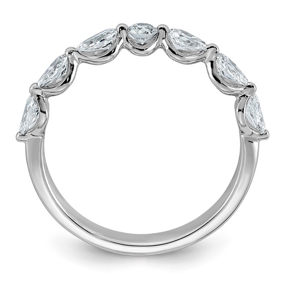 14kw 3/4ct Lab Grown Dia VS+ F+ Pear Shape Stones Comp Wedding Band