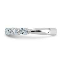 14K White Gold 0.75ct Lab Grown Dia VS+ F+ Pear Shape Stones Comp Wedding Band view 3