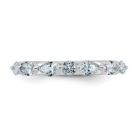 14K White Gold 0.75ct Lab Grown Dia VS+ F+ Pear Shape Stones Comp Wedding Band view 4