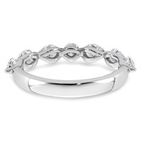 14K White Gold 0.88ct Lab Grown Dia VS+ F+ Pear Shape Stones Comp Wedding Band view 5