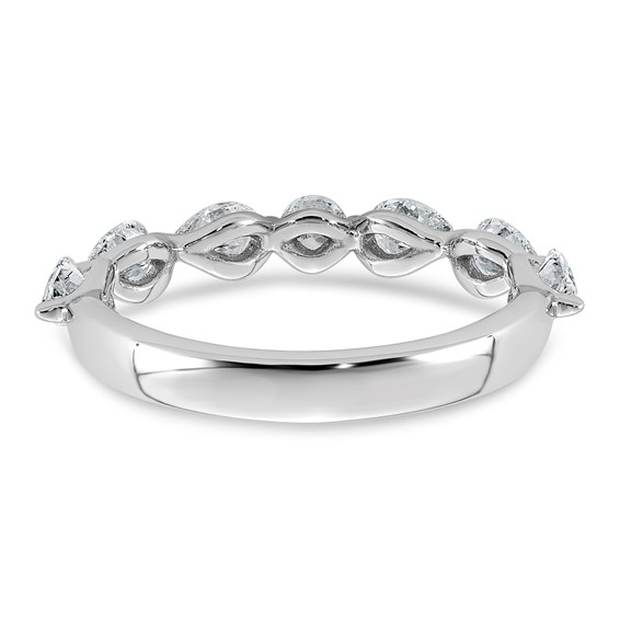 14kw 7/8ct Lab Grown Dia VS+ F+ Pear Shape Stones Comp Wedding Band