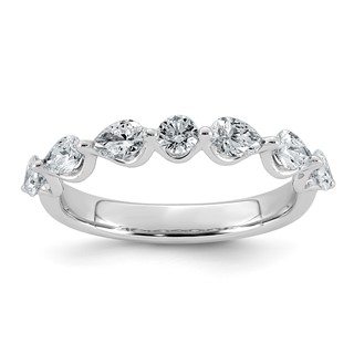 14kw 7/8ct Lab Grown Dia VS+ F+ Pear Shape Stones Comp Wedding Band