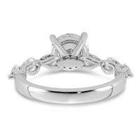 14K White Gold 2.20 Carat Certified Lab Grown Diamond VS+ F+ Round Center Ring with Pear Sides Complete Engagement view 5