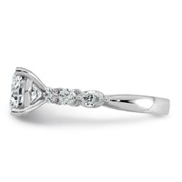 14K White Gold 2.75 Carat Certified Lab Grown Diamond VS+ F+ Round Center Ring with Pear Sides Complete Engagement view 3