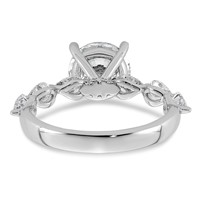 14K White Gold 2.75 Carat Certified Lab Grown Diamond VS+ F+ Round Center Ring with Pear Sides Complete Engagement view 5