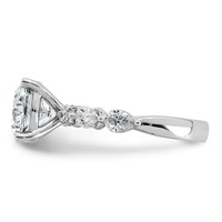 14K White Gold 3.88 Carat Certified Lab Grown Diamond VS+ F+ Round Center Ring with Pear Sides Complete Engagement view 3