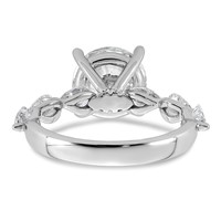 14K White Gold 3.88 Carat Certified Lab Grown Diamond VS+ F+ Round Center Ring with Pear Sides Complete Engagement view 5
