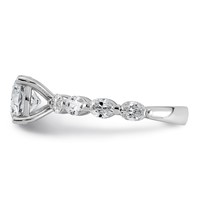 14K White Gold 2.62 Carat Certified Lab Grown Diamond VS+ F+ Round Center Ring with Oval Sides Complete Engagement view 3