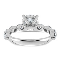 14K White Gold 2.62 Carat Certified Lab Grown Diamond VS+ F+ Round Center Ring with Oval Sides Complete Engagement view 5