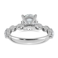 14K White Gold 3 Carat Certified Lab Grown Diamond VS+ F+ Round Center Ring with Oval Sides Complete Engagement view 5