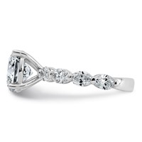 14K White Gold 4.50 Carat Certified Lab Grown Diamond VS+ F+ Round Center Ring with Oval Sides Complete Engagement view 3