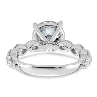 14K White Gold 4.50 Carat Certified Lab Grown Diamond VS+ F+ Round Center Ring with Oval Sides Complete Engagement view 5