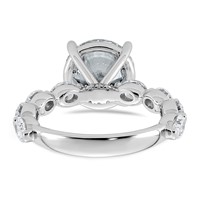 14K White Gold 5.50 Carat Certified Lab Grown Diamond VS+ F+ Round Center Ring with Oval Sides Complete Engagement view 5