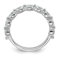 14K White Gold 1.20ct Lab Grown Dia VS+ F+ Oval Shape Stones Comp Wedding Band view 2