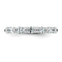 14K White Gold 1.20ct Lab Grown Dia VS+ F+ Oval Shape Stones Comp Wedding Band view 4