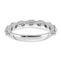 14K White Gold 1.20ct Lab Grown Dia VS+ F+ Oval Shape Stones Comp Wedding Band view 5