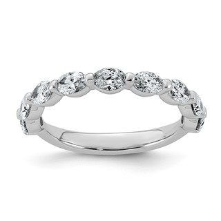 14kw 1 1/5ct Lab Grown Dia VS+ F+ Oval Shape Stones Comp Wedding Band