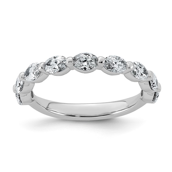 14kw 1 1/5ct Lab Grown Dia VS+ F+ Oval Shape Stones Comp Wedding Band