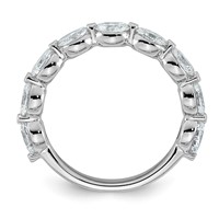 14K White Gold 1.75ct Lab Grown Dia VS+ F+ Oval Shape Stones Comp Wedding Band view 2